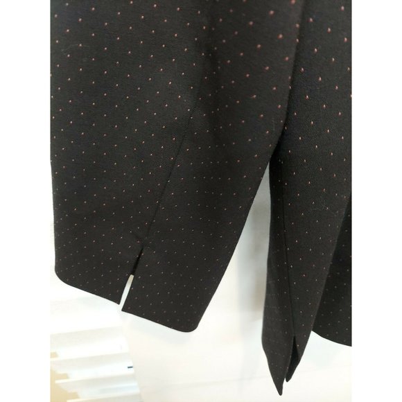 Jones New York collection 10 blazer black pink polka button front collar stretch - Picture 4 of 9